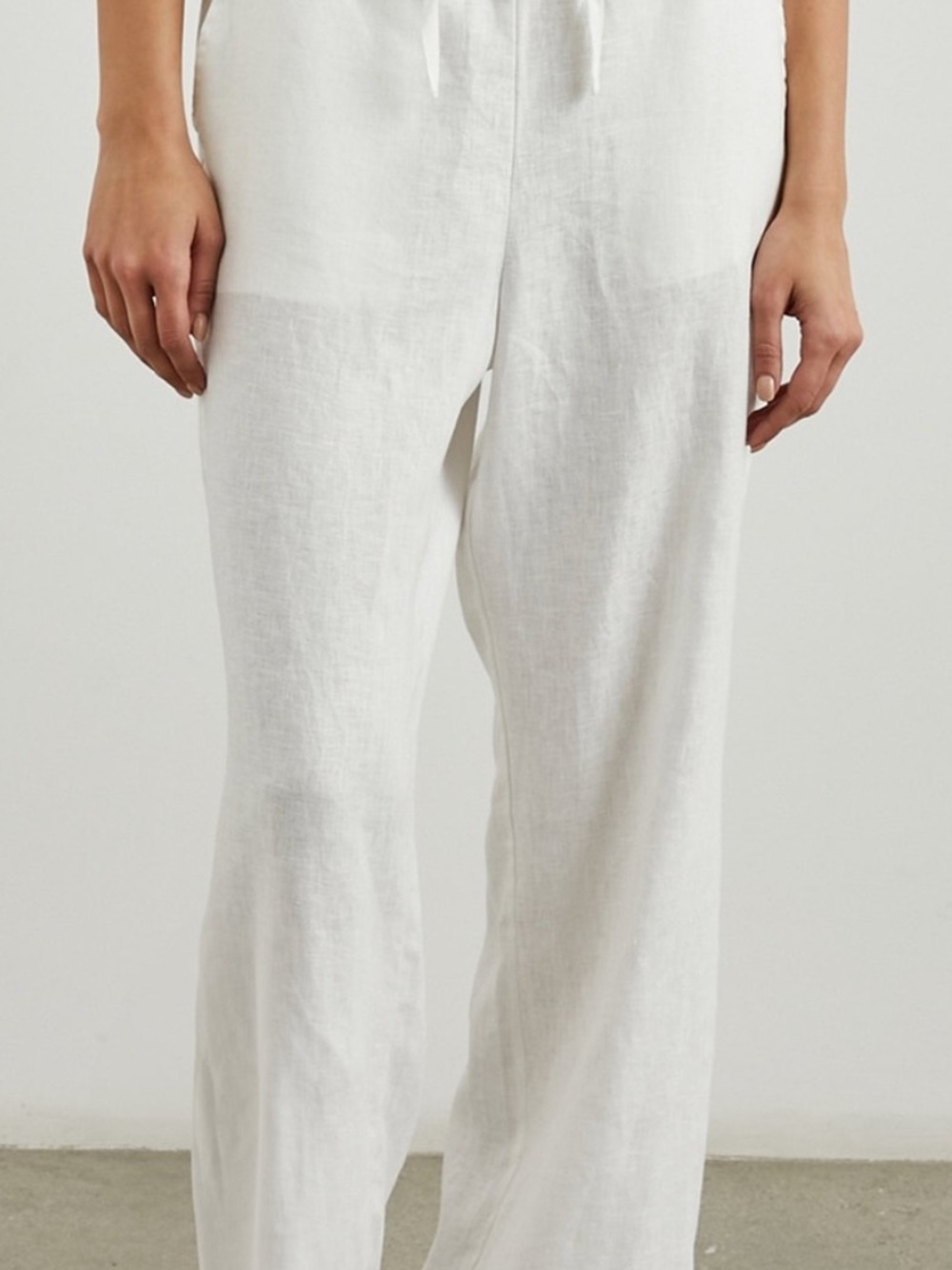 Rails Emmie Linen Wide Leg pant In White Size Extra Extra Small XXS